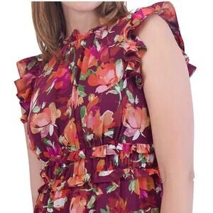 Vince Camuto Women's Autumn Floral Chiffon Maxi Dress Size 12 NWT Wedding Guest